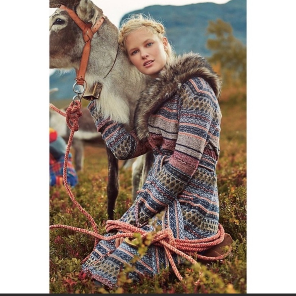 Angel of the North fur shawl collar sweater coat